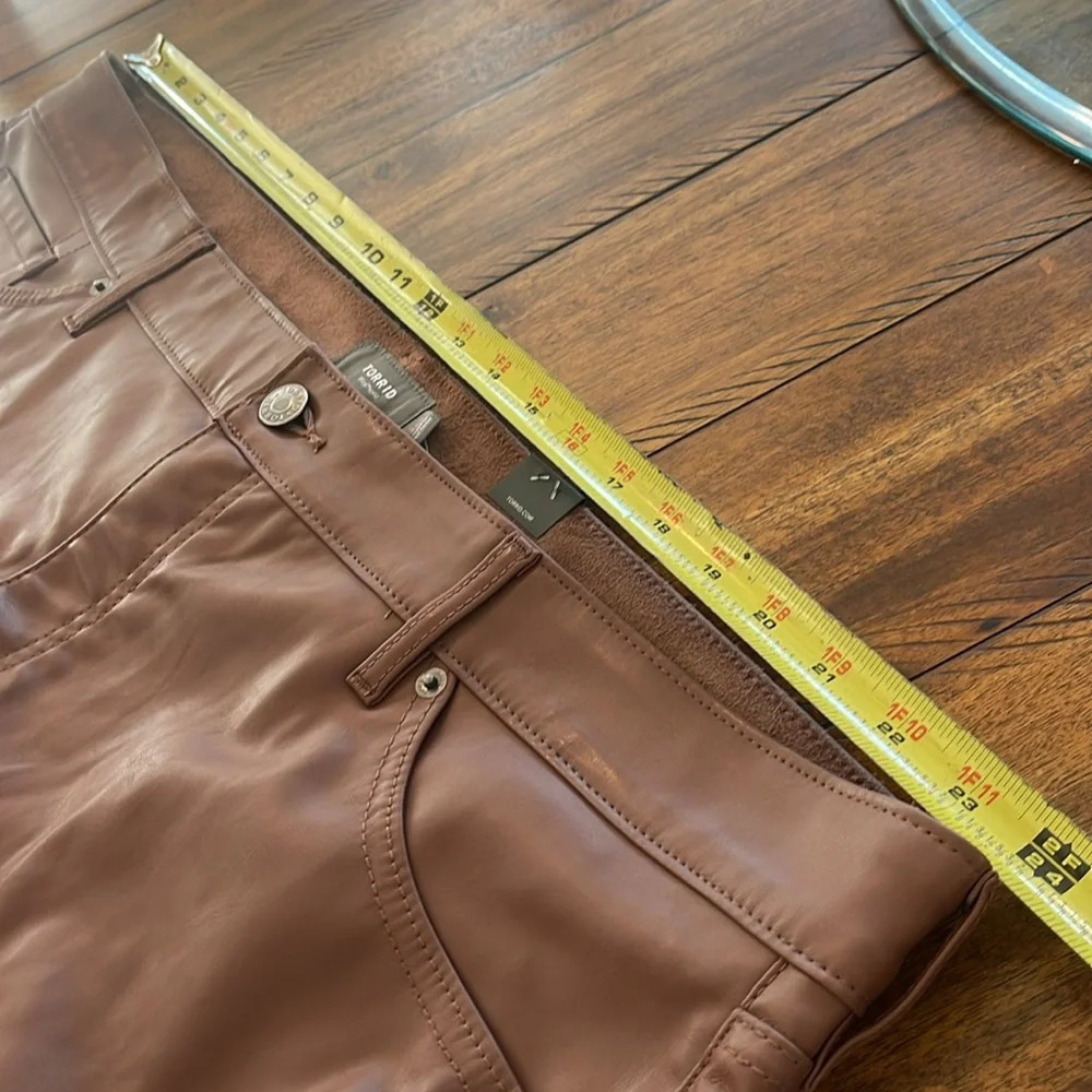 Torrid  Plus Size 24S Dress Pants Skinny Pants Root Beer Brown Faux Leather - Picture 8 of 10